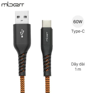 Cáp sạc nhanh và truyền dữ liệu USB-A - Type-C 60W 1m Mbest DS002-WB