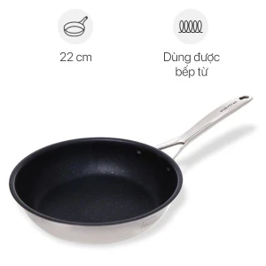 Chảo inox chống dính vân đá đáy từ 22 cm Fivestar FSC22MB