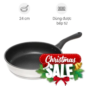Chảo inox chống dính vân đá đáy từ 24 cm Sunhouse IN24M4