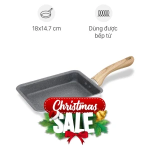 Chảo nhôm chống dính vân đá đáy từ 18 cm Sunhouse SHM18V