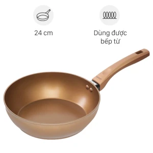 Chảo nhôm sâu chống dính đáy từ 24 cm Visions VS-WP24-AB/JP