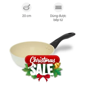 Chảo nhôm sâu chống dính vân đá đáy từ 20 cm Green Cook GCP246-20IH