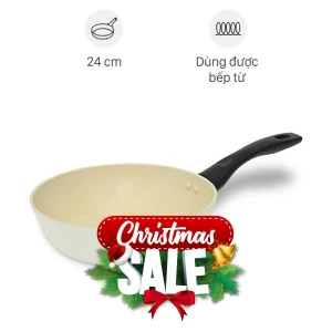 Chảo nhôm sâu chống dính vân đá đáy từ 24 cm Green Cook GCP246-24IH