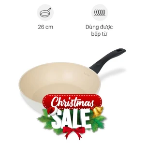 Chảo nhôm sâu chống dính vân đá đáy từ 26 cm Green Cook GCP246-26IH