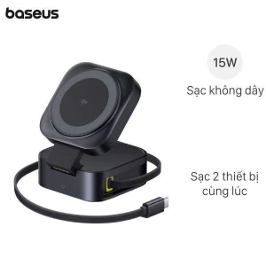 Đế sạc nhanh không dây 2 in 1 67W Magnetic Baseus PicoGo BSW-540 kèm Cáp Type C - Type C