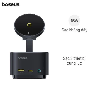 Đế sạc nhanh không dây 7 cổng USB Type-C HDMI Qi2 SD Micro SD 65W Baseus MagPro BS-OH122