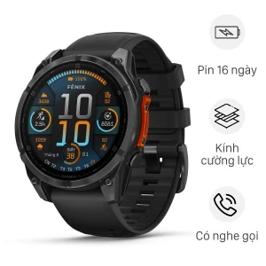 Garmin Fenix 8 47mm viền thép dây silicone