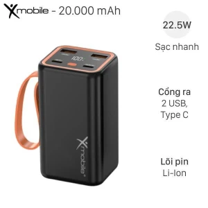Pin sạc dự phòng 20000mAh Type C PD QC 3.0 22.5W Xmobile YM-672