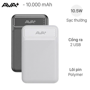 Pin sạc dự phòng Polymer 10000mAh 10.5W AVA+ GN-05