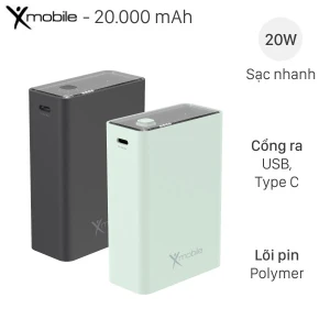 Pin sạc dự phòng Polymer 20000mAh Type C PD QC3.0 20W Xmobile DS223B