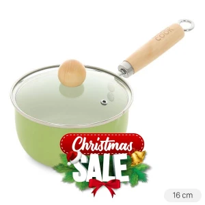 Quánh thép chống dính nắp kính 16 cm Green Cook GCS248-16IH