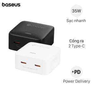 Sạc nhanh 2 cổng Type-C PD 35W Mazer GAN35US