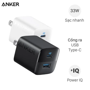 Sạc nhanh 2 cổng USB Type-C 33W Anker A2331