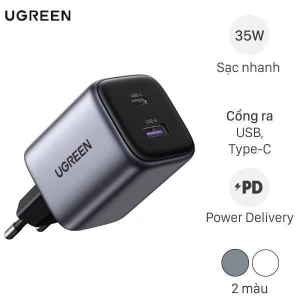 Sạc nhanh 2 cổng USB Type-C QC4.0 PD 35W Ugreen Nexode CD350 15539