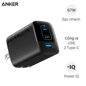 Sạc nhanh 3 cổng USB Type-C 67W Anker A2674