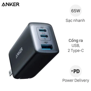 Sạc nhanh 3 cổng USB Type-C QC3.0 PD 65W Anker PowerPort III Pod A2667