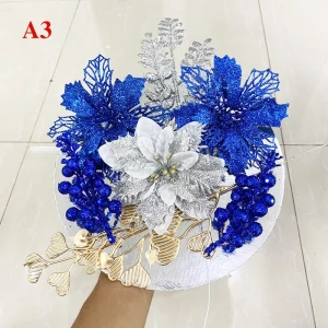 Set trang trí tháp tài lộc tết tặng keo nến và đế set A 55834