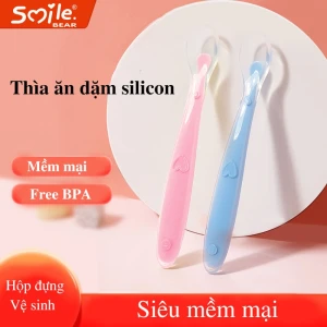 Muỗng thìa ăn dặm cho bé silicon có hộp đựng