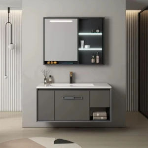 Bộ tủ chậu lvabo Korest CKR-TC1209 | Tủ nhôm, cánh gỗ | Thương hiệu Đức