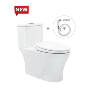 Bồn Cầu 1 Khối Viglacera V63 Tặng Kèm Xịt Vệ Sinh VG826