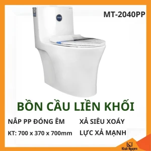Bồn Cầu Liền Khối Hiwin MT-2040PP, Xả Siêu Xoáy, Lực Xả Mạnh
