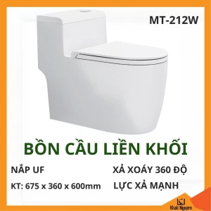 Bồn Cầu Liền Khối Hiwin MT-212W, Xả Xoáy, Lực Xả Mạnh