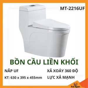 Bồn Cầu Liền Khối Hiwin MT-2216UF, Xả Xoáy, Lực Xả Mạnh