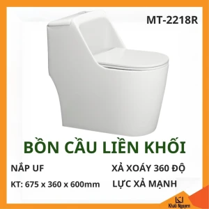 Bồn Cầu Liền Khối Hiwin MT-2218R, Xả Xoáy, Lực Xả Mạnh