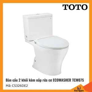 Bồn cầu TOTO 2 khối CS326DE2, kèm nắp rửa cơ ECOWASHER TCW07S