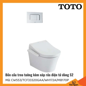 Bồn cầu TOTO treo tường CW553/TCF33320GAA/WH172A/MB170P, kèm nắp rửa điện tử dòng S2