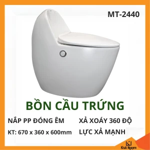 Bồn Cầu Trứng Hiwin MT-2440, Xả Xoáy, Lực Xả Mạnh