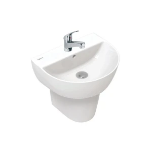 Chậu Rửa Lavabo Viglacera V37 Treo Tường, Kèm Chân Lửng