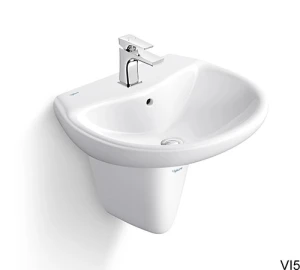 Chậu Rửa Lavabo Viglacera VI5 Treo Tường Kèm Chân Lửng
