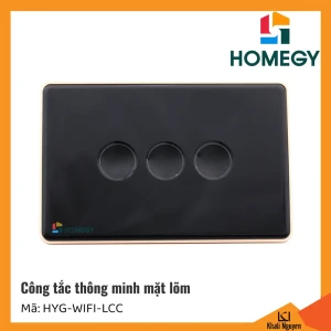 Công tắc cửa cuốn, cửa cổng tự động thông minh Wifi Homegy HYG-WIFI-LCC | Kính lõm | 3 nút