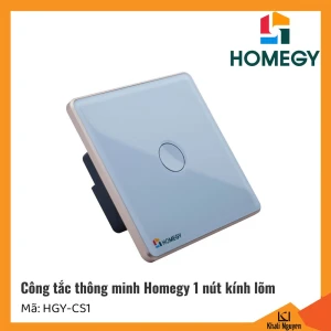 Công tắc thông minh Homegy HGY-CS1 | hình chữ nhật màu trắng | 1 nút kính lõm