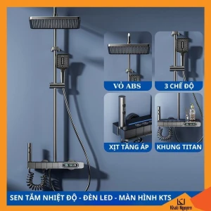 Sen Tắm Nhiệt Độ  Phím Đàn TITAN02 - Đèn Led, Màn Hình KTS, Khung Titan