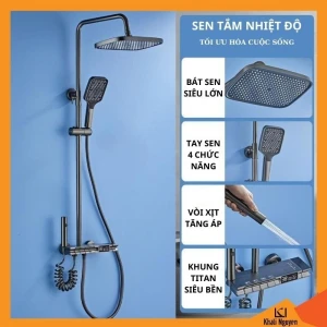 Sen Tắm Nhiệt Độ  Phím Đàn TITAN04 - Đèn Led, Màn Hình KTS, Khung Titan