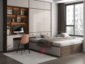 Giường ngủ gỗ sồi chân cao GN6810