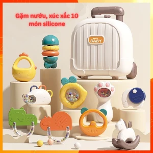 Bộ đồ chơi vali gặm nướu xúc xắc 10 chi tiết cho trẻ từ 1 tháng tuổi