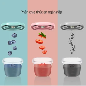 Bộ hộp trữ đồ ăn dặm Misuta 4 hộp tròn