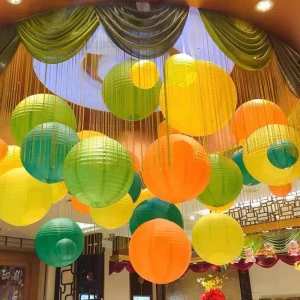 Đèn lồng vải trang trí hình tròn size 20cm