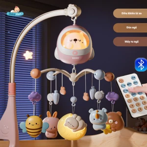 Đồ chơi treo nôi điều khiển từ xa có đèn, nhạc, xoay 360 độ
