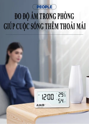 Đồng hồ nhiệt kế, đo nhiệt độ và hơi ẩm trong phòng