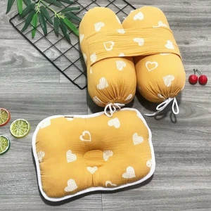 Gối chặn kèm gối lõm cho trẻ sơ sinh sợi tre Wooji