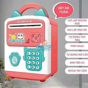 két sắt đồ chơi mini có quét khuôn mặt và tự động nhận tiền