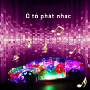 Xe ô tô đồ chơi trong suốt và có phát ra tiếng nhạc, tự điều hướng khi di chuyển