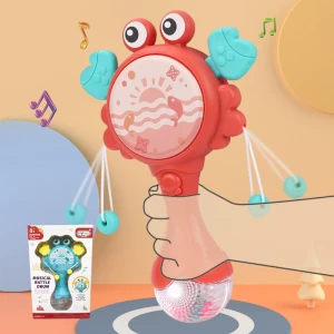 Xúc xắc lục lạc con cua có đèn và nhạc cho trẻ em