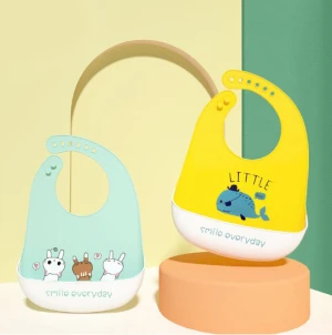 Yếm ăn dặm silicon 3D cao cấp, dễ thương cho bé tập ăn