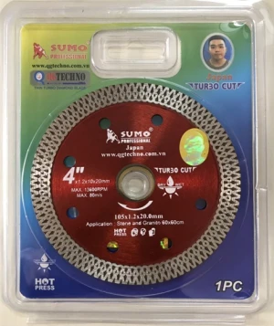 Lưỡi cắt gạch Men, Ceramic, đá Granite, Marble, Bóng kiếng, Bê tông Siêu Xịn đa năng đỏ 105mm SUMO JAPAN - CÔNG TY TNHH DV TM THIẾT BỊ VÀ CÔNG NGHỆ QUỐC GIA