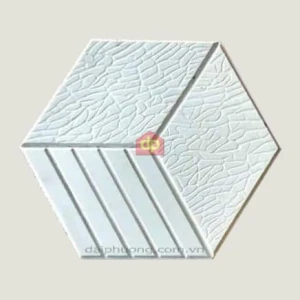 Gạch giả đá lục giác 3 sọc màu trắng
